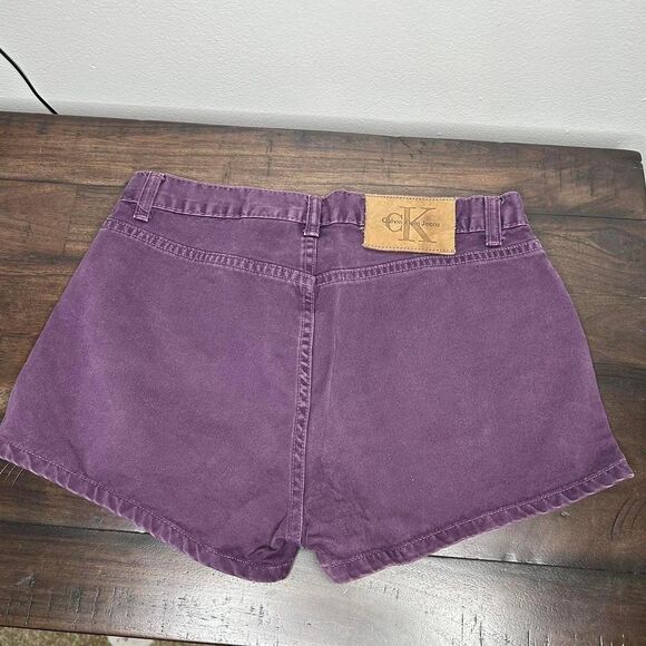 Vintage 90s 1990s Calvin Klein purple high waisted high rise shorts size 5 - Picture 3 of 6
